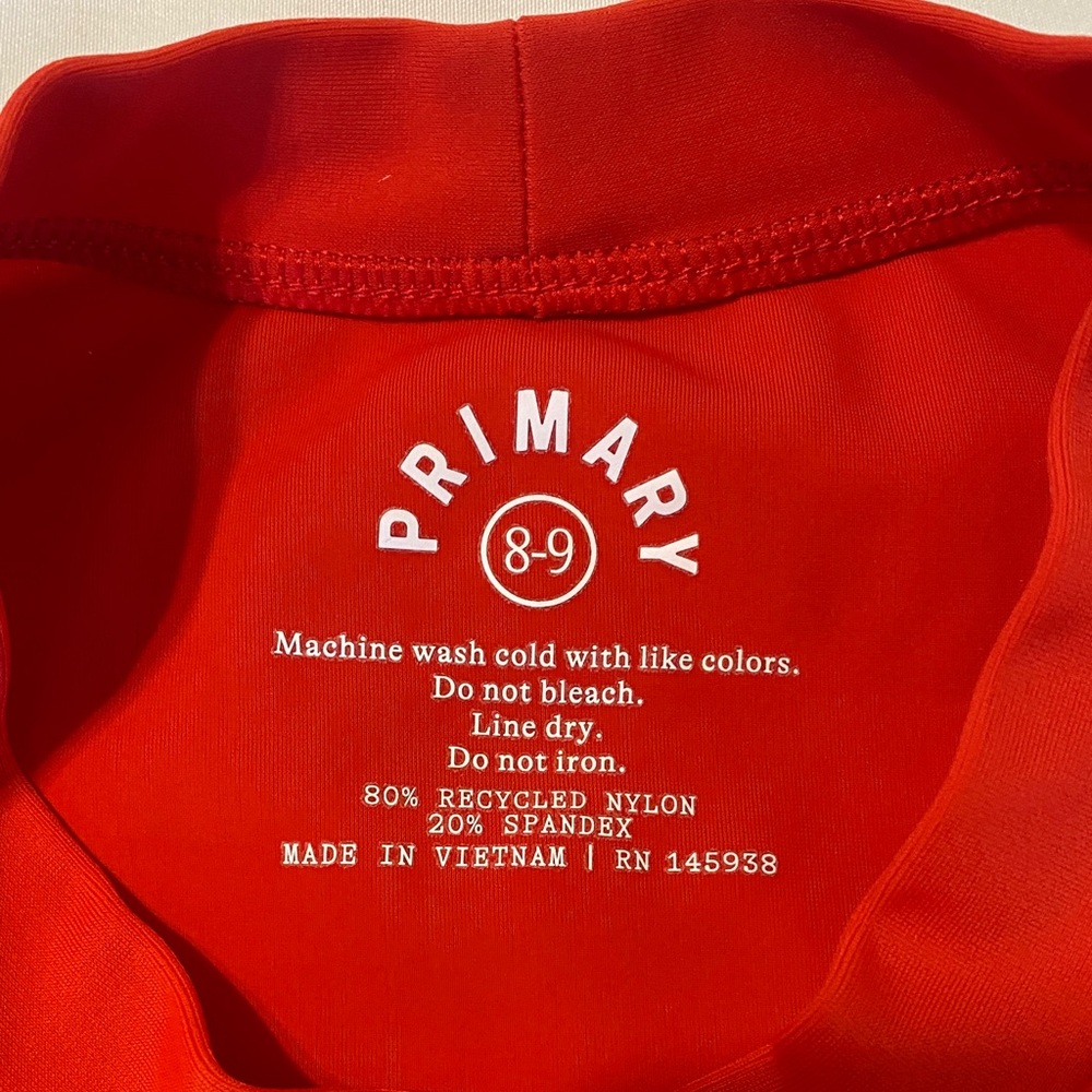 Primary Kids Swim Rashguard - Bright Red - Picture 2 of 3